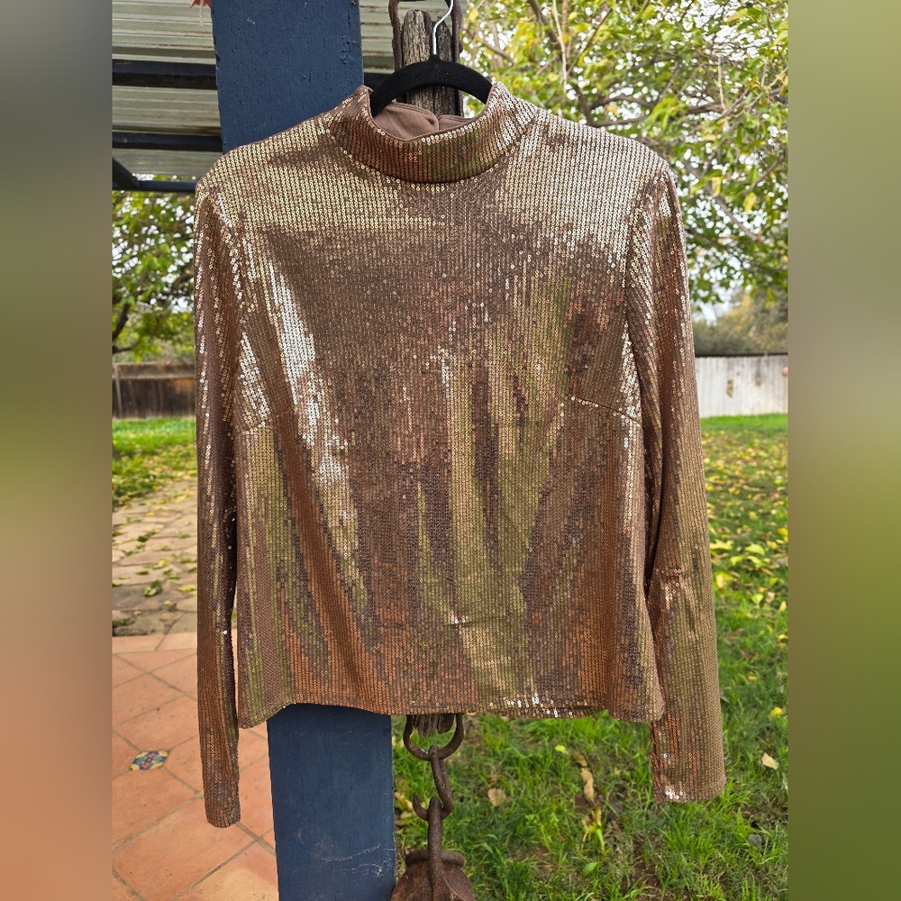 Sequin Taupe Women's Top